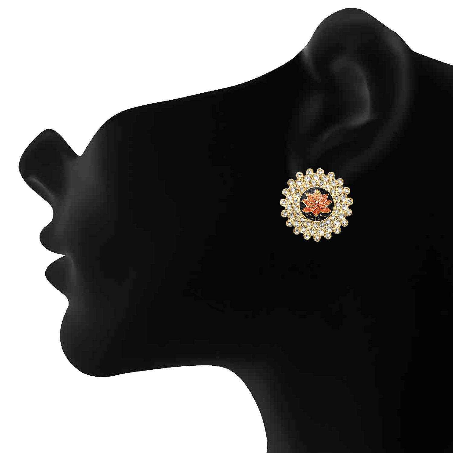 Traditional Meenakari Lotus Stud Earring