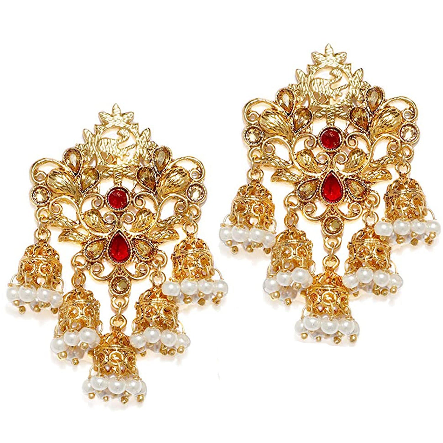 Traditional Kundan and Pearl Jhumki Earring