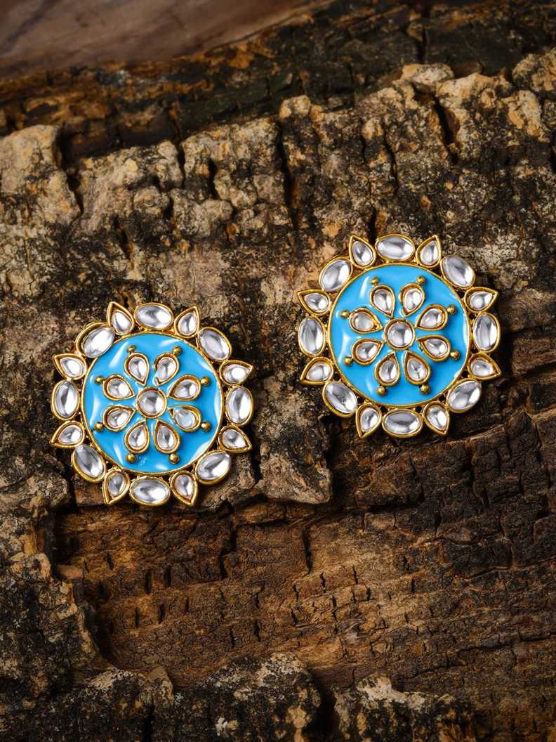 Traditional Meenakari Circular Stud Earring