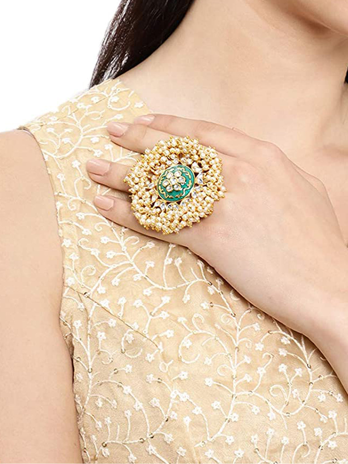 Traditional Meenakari Adjustable Finger Ring