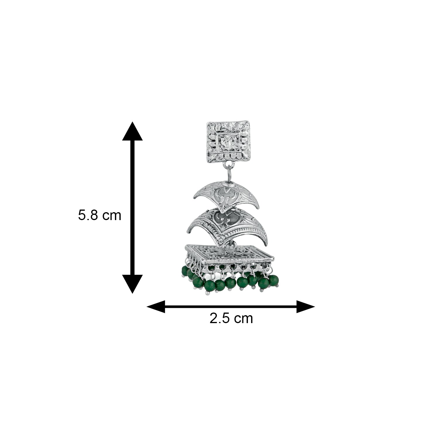 Ethnic Rectangular Shape Jhumki Earrings