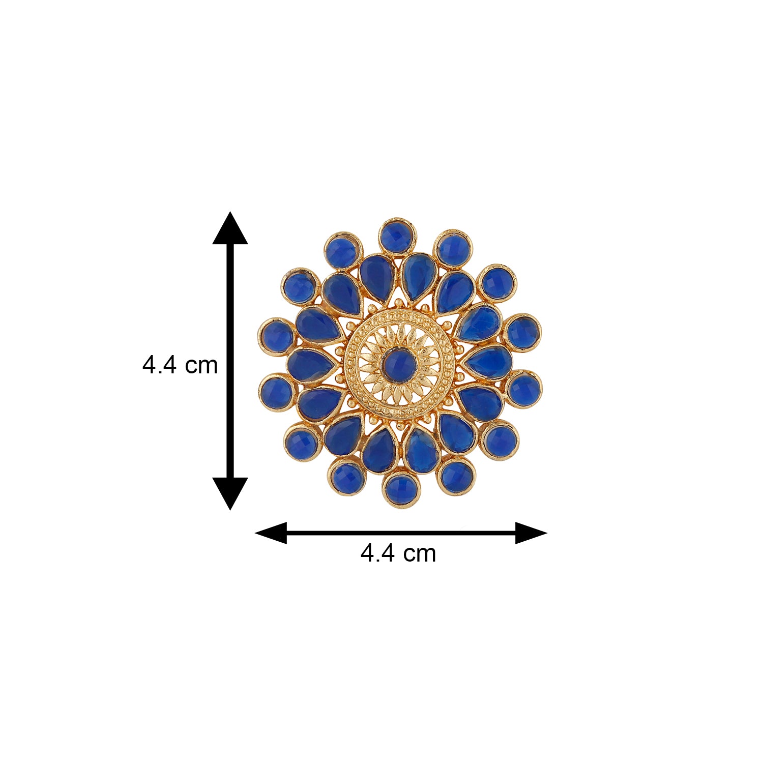 Ethnic Blue Kundan Circular Stud Earring