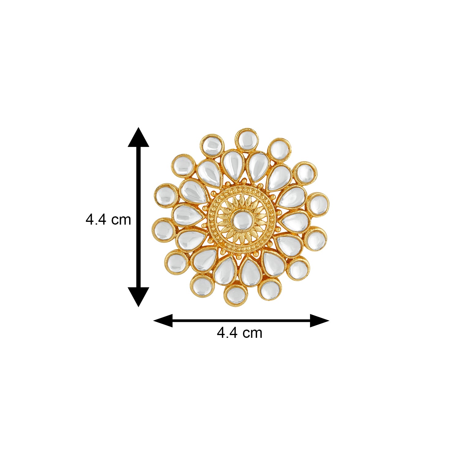 Ethnic Blue Kundan Circular Stud Earring