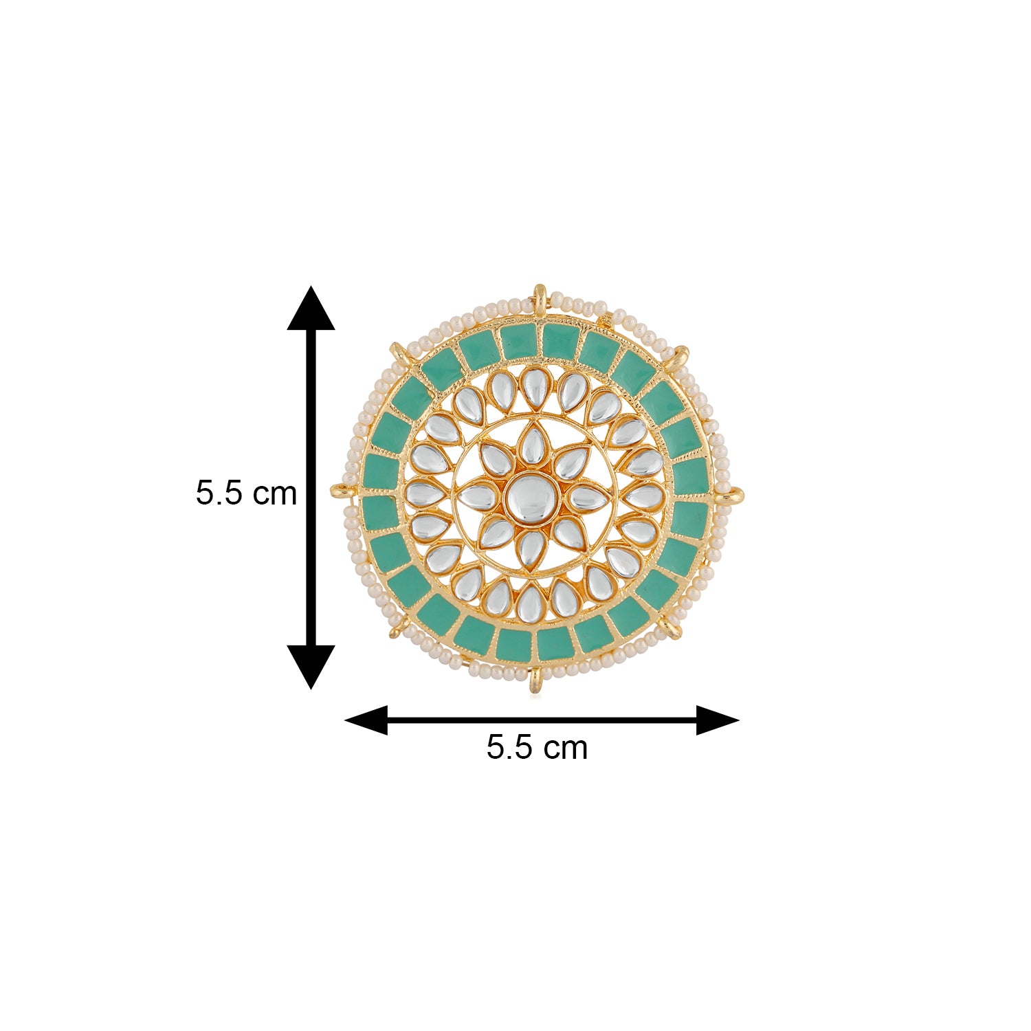 Ethnic Meenakari White Kundan Circular Stud Earring