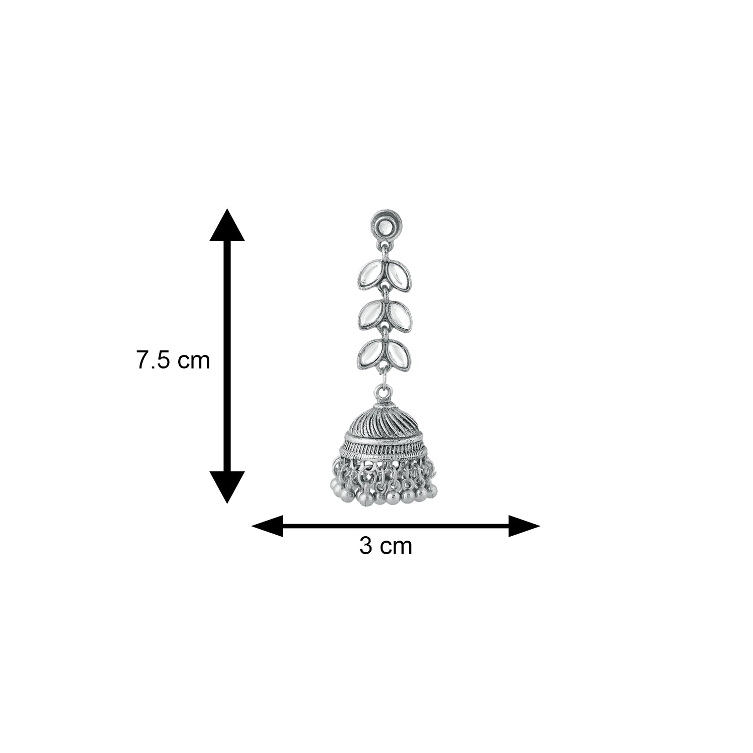 Traditional White Kundan Jhumki Earring