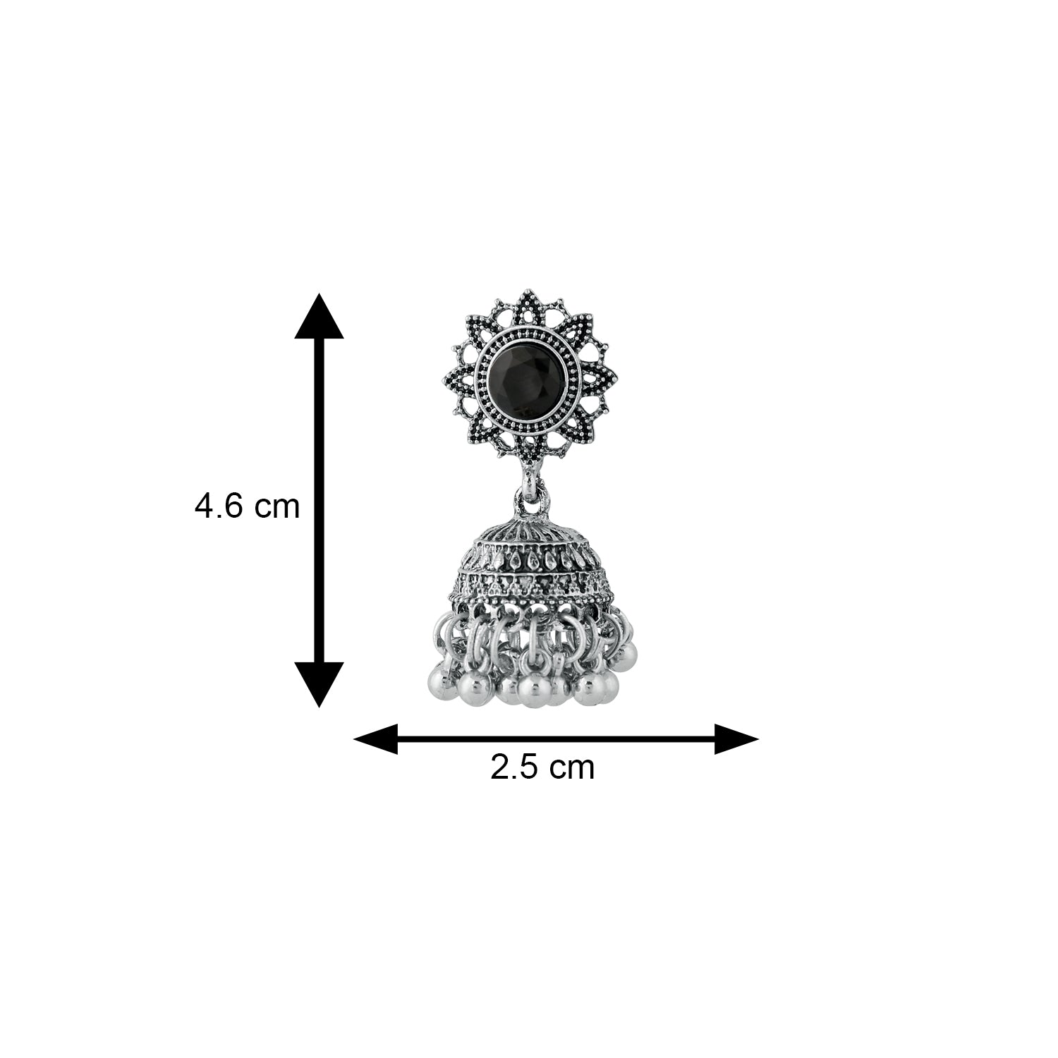 Traditional Black Kundan Jhumki Earring