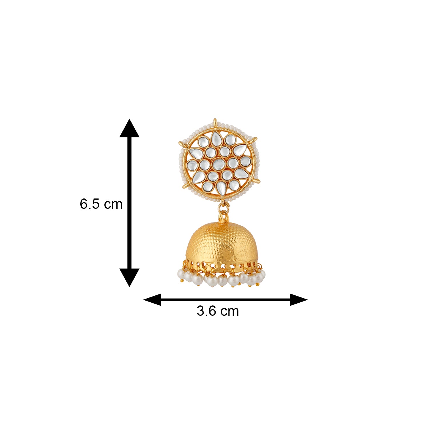 Traditional White Kundan Jhumki Earring