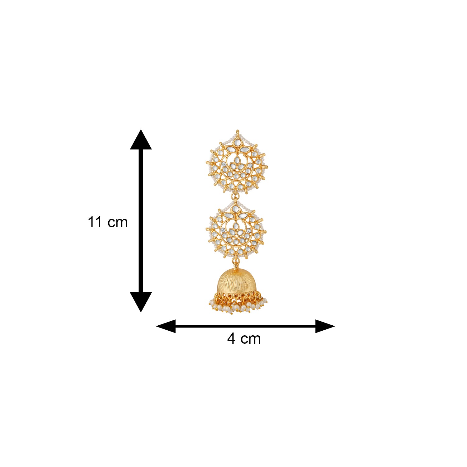 Ethnic White Kundan Jhumki Earring