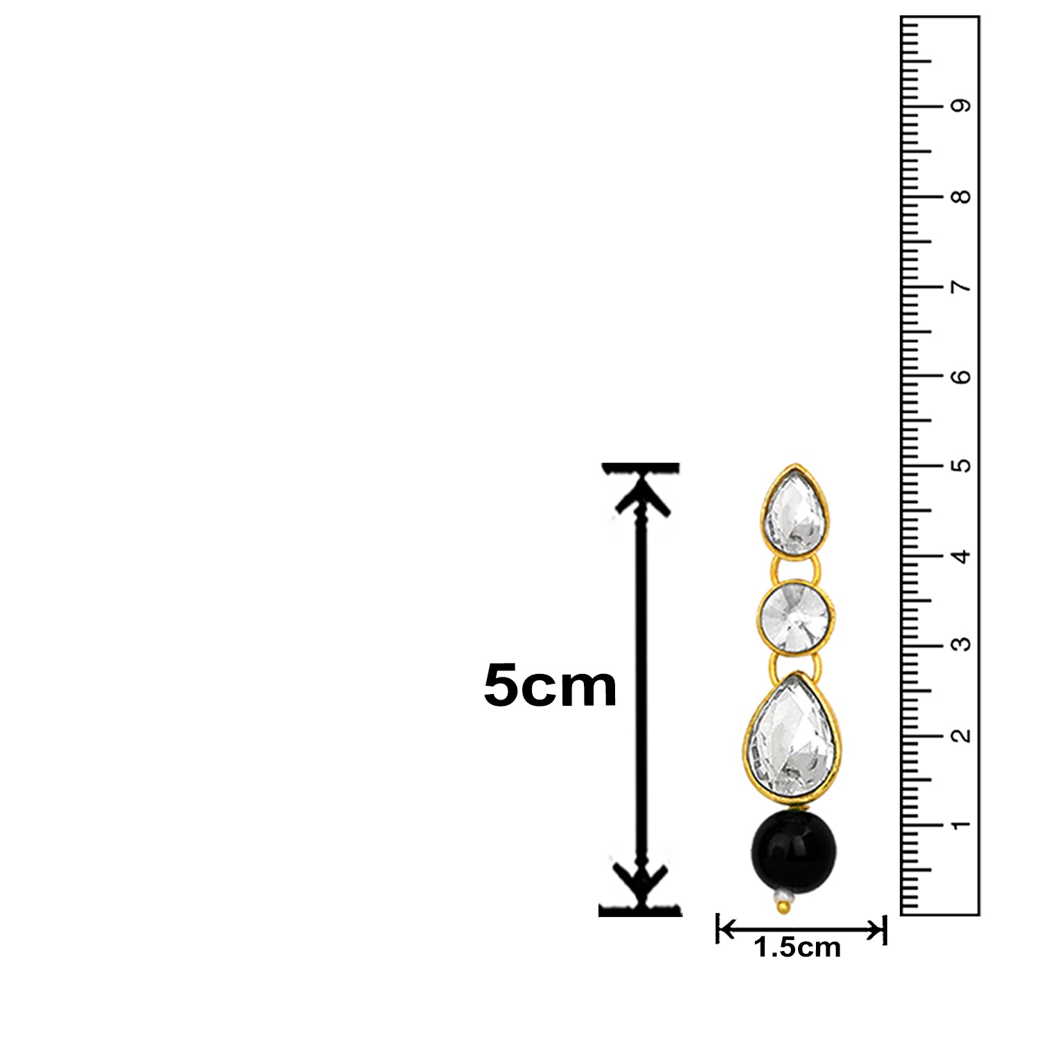 Traditional  Black Beads White Kundan Layered Floral Necklace set