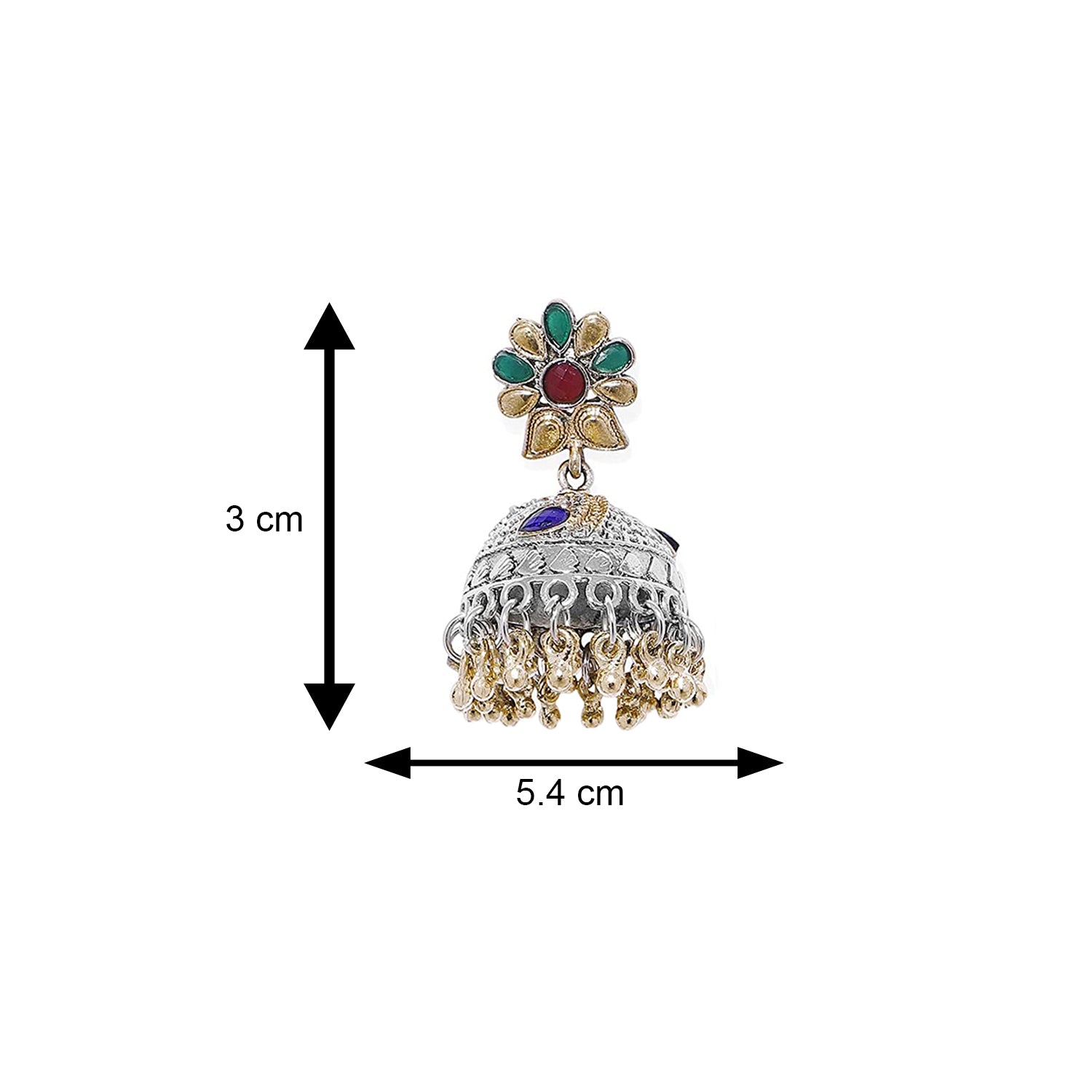 Floral Kundan Jhumka Earrings