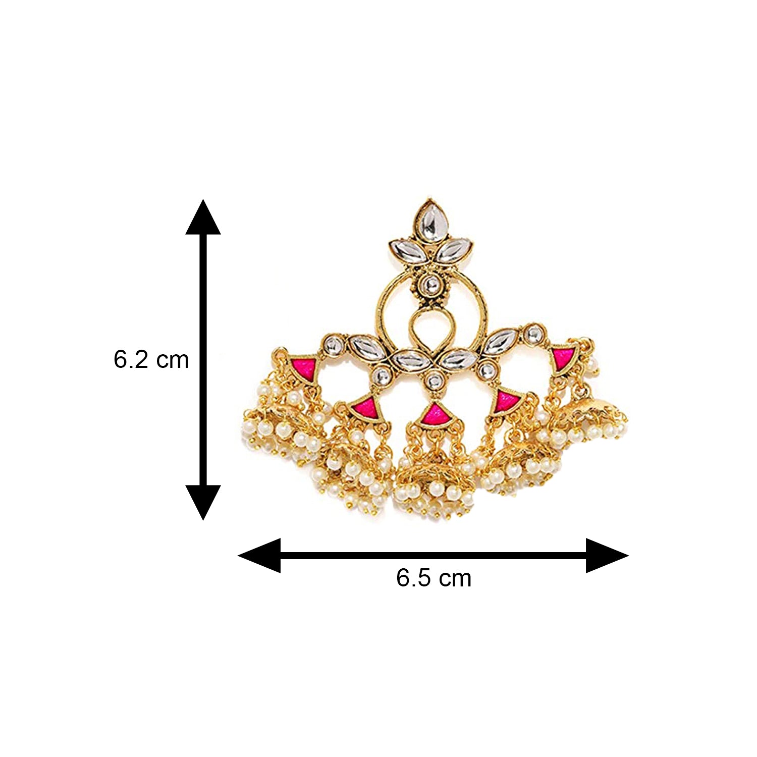 Ethnic Pearl and Kundan Meenakari Jhumki Earring