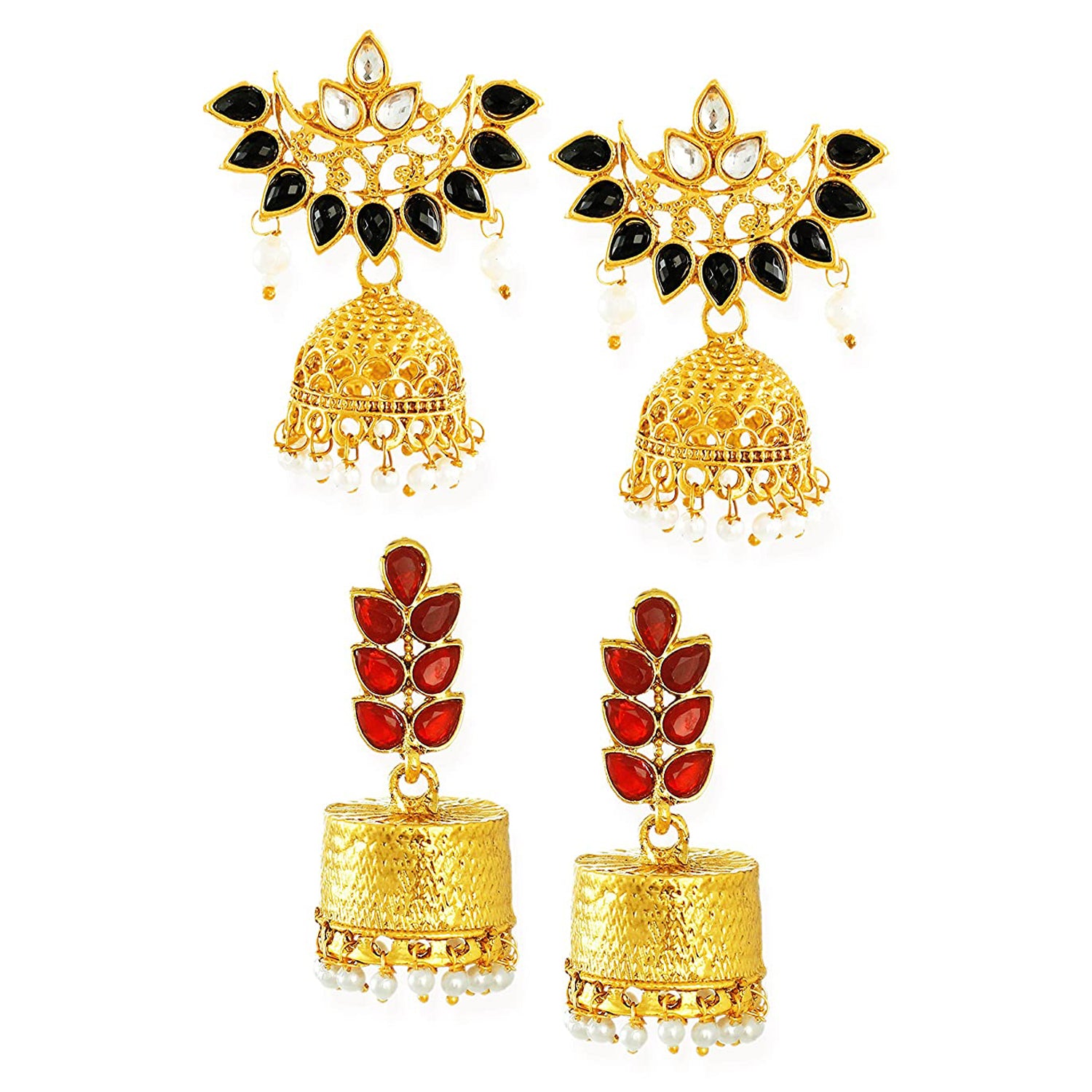 Combo of Kundan Dangler Jhumka Earrings