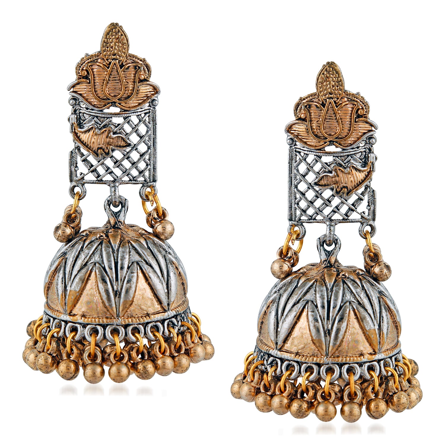 Traditional Design Dangle Jhumka Ghungroo Earrings