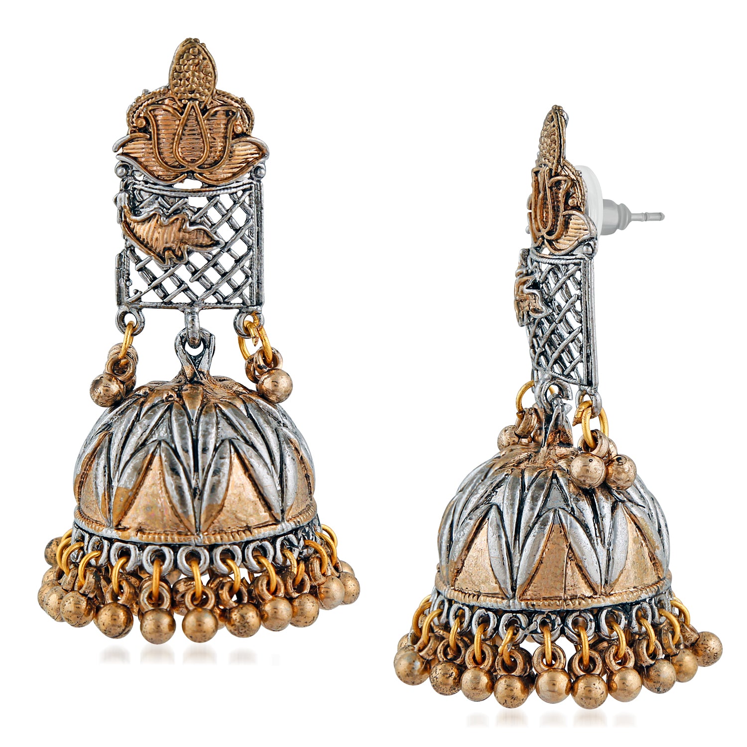 Traditional Design Dangle Jhumka Ghungroo Earrings