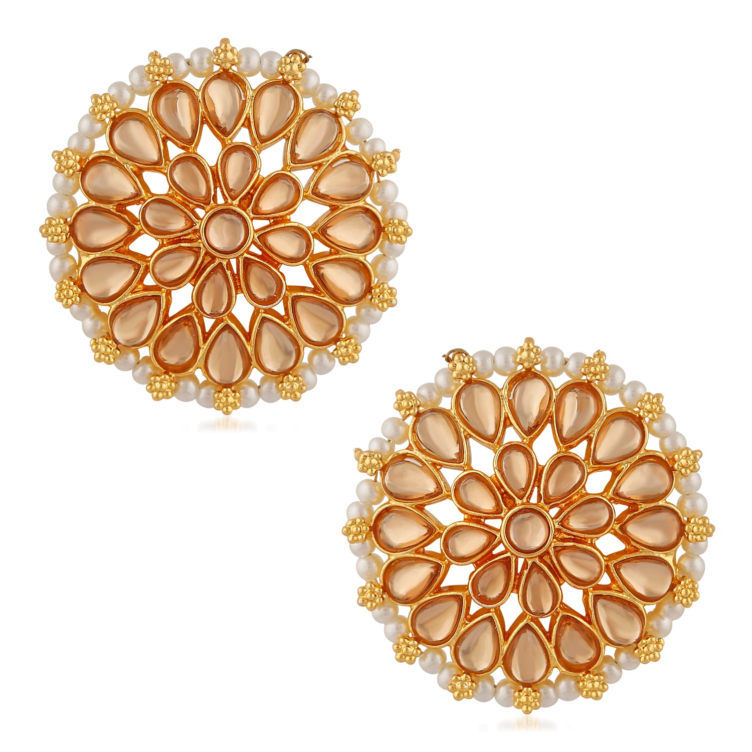 Traditional Kundan Circular Stud Earring
