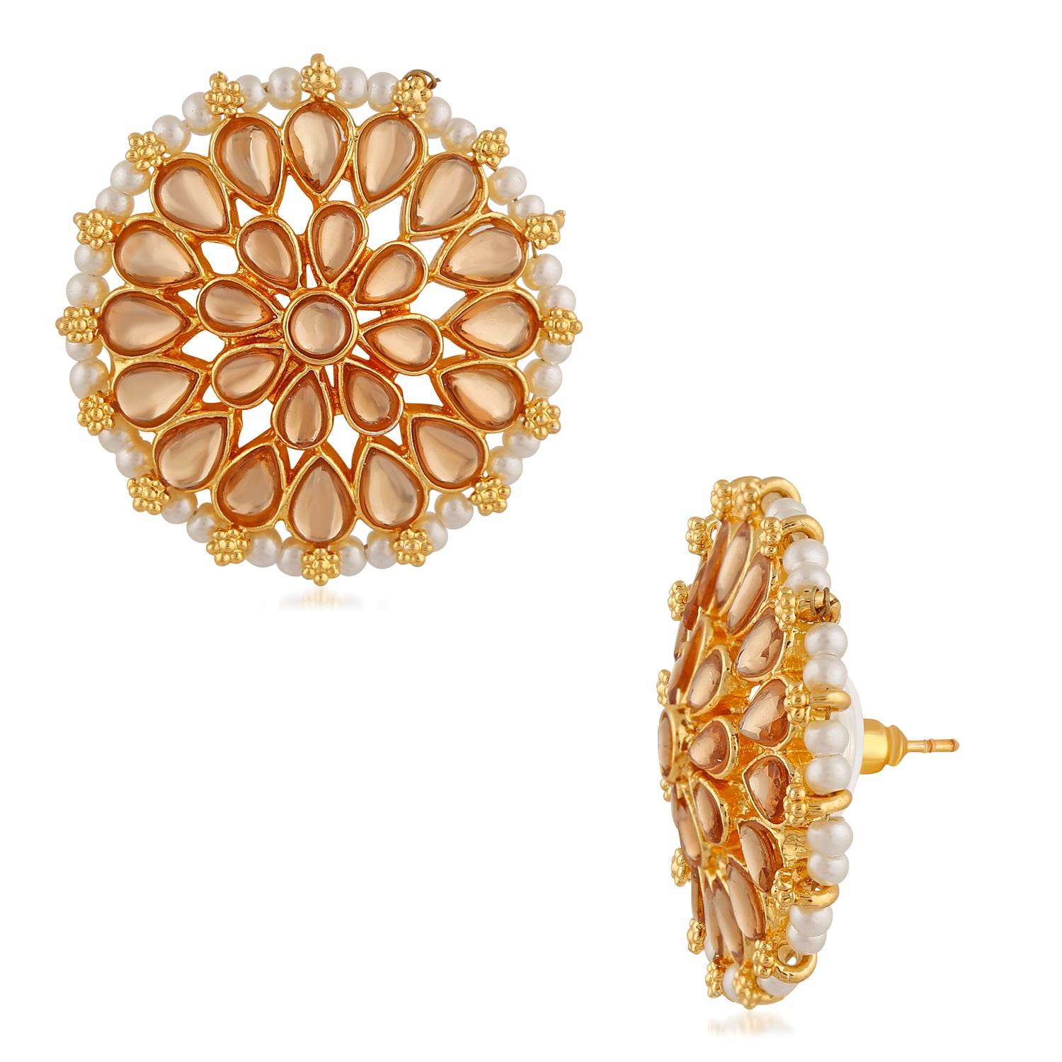 Traditional Kundan Circular Stud Earring