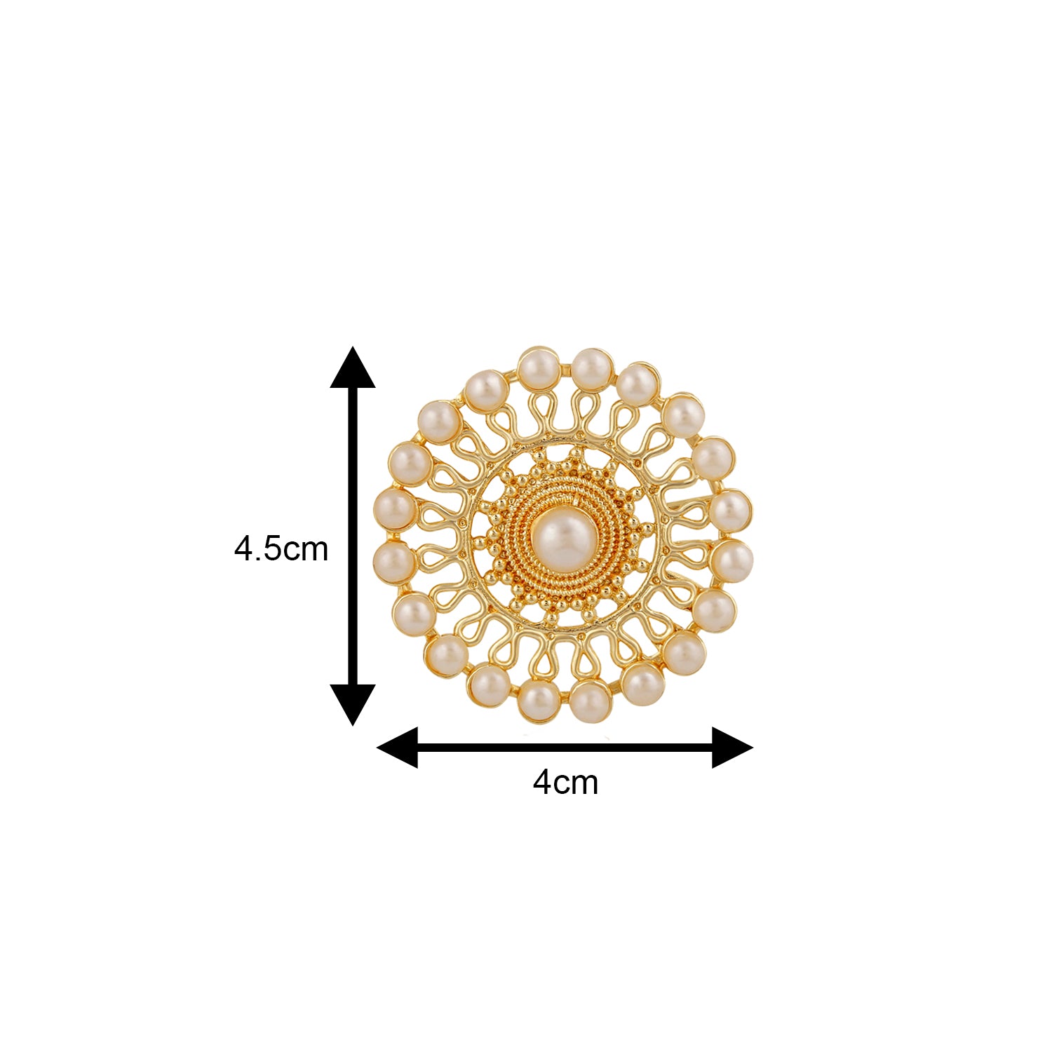 Traditional White Kundan Circular Stud Earring