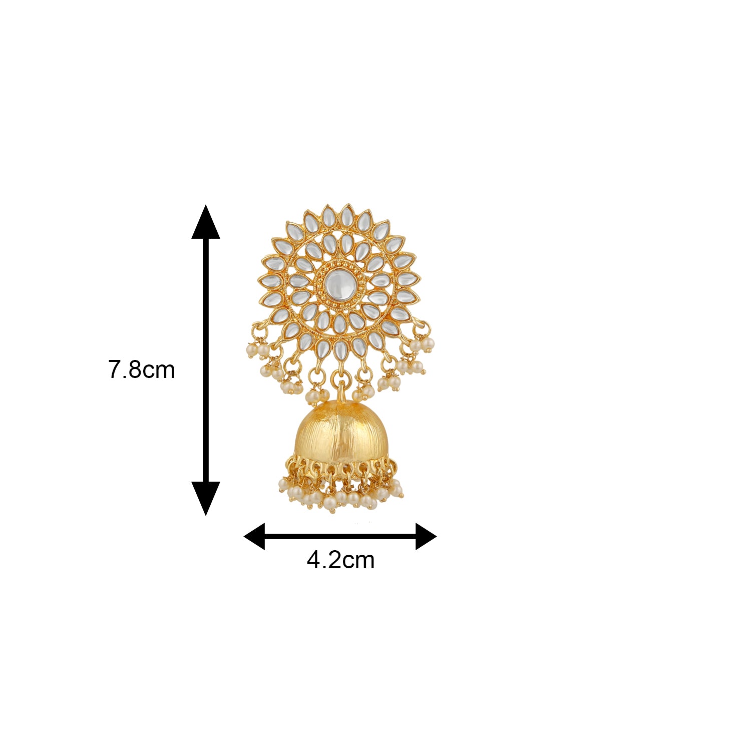 Traditional Floral Kundan Jhumki Earring