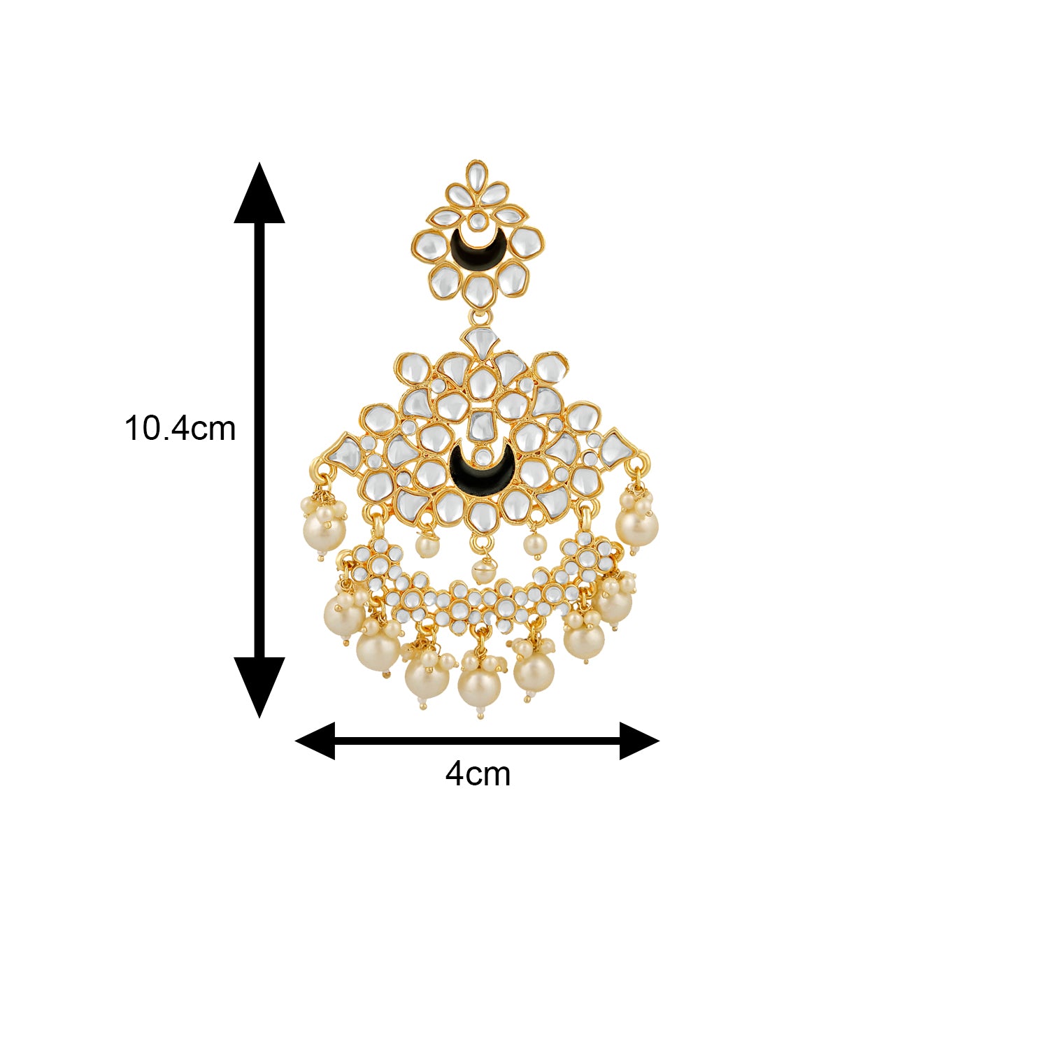 Ethnic White Kundan Chandbali Earring