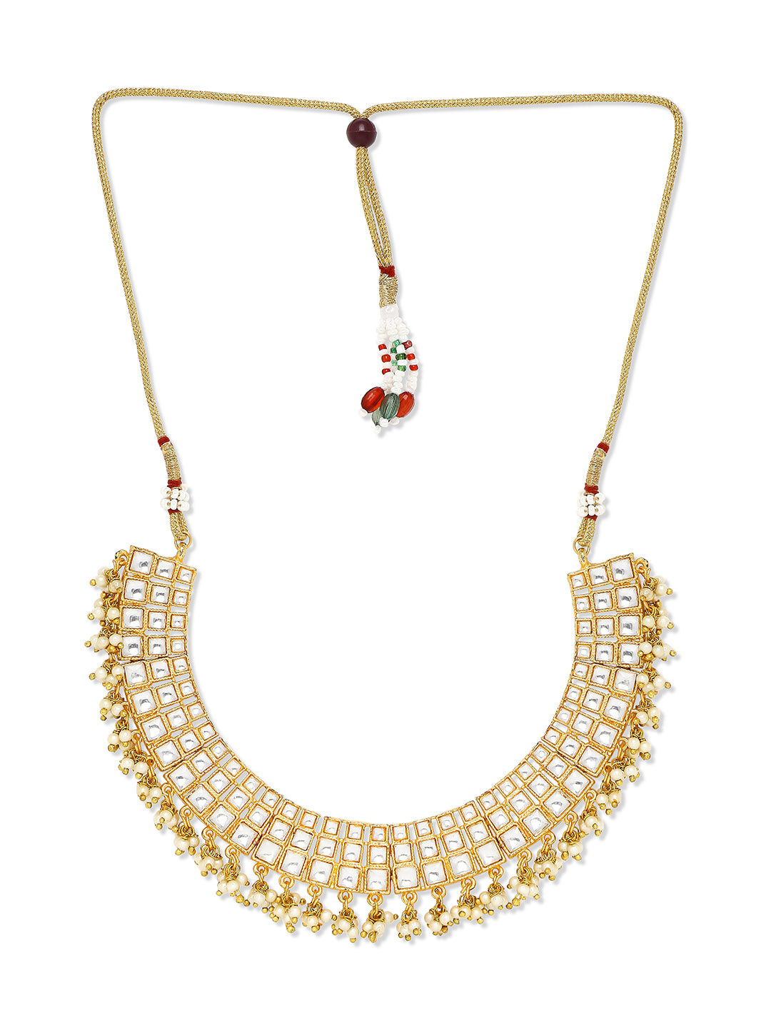 Traditional Ehtnic Squares Choker Necklace Set