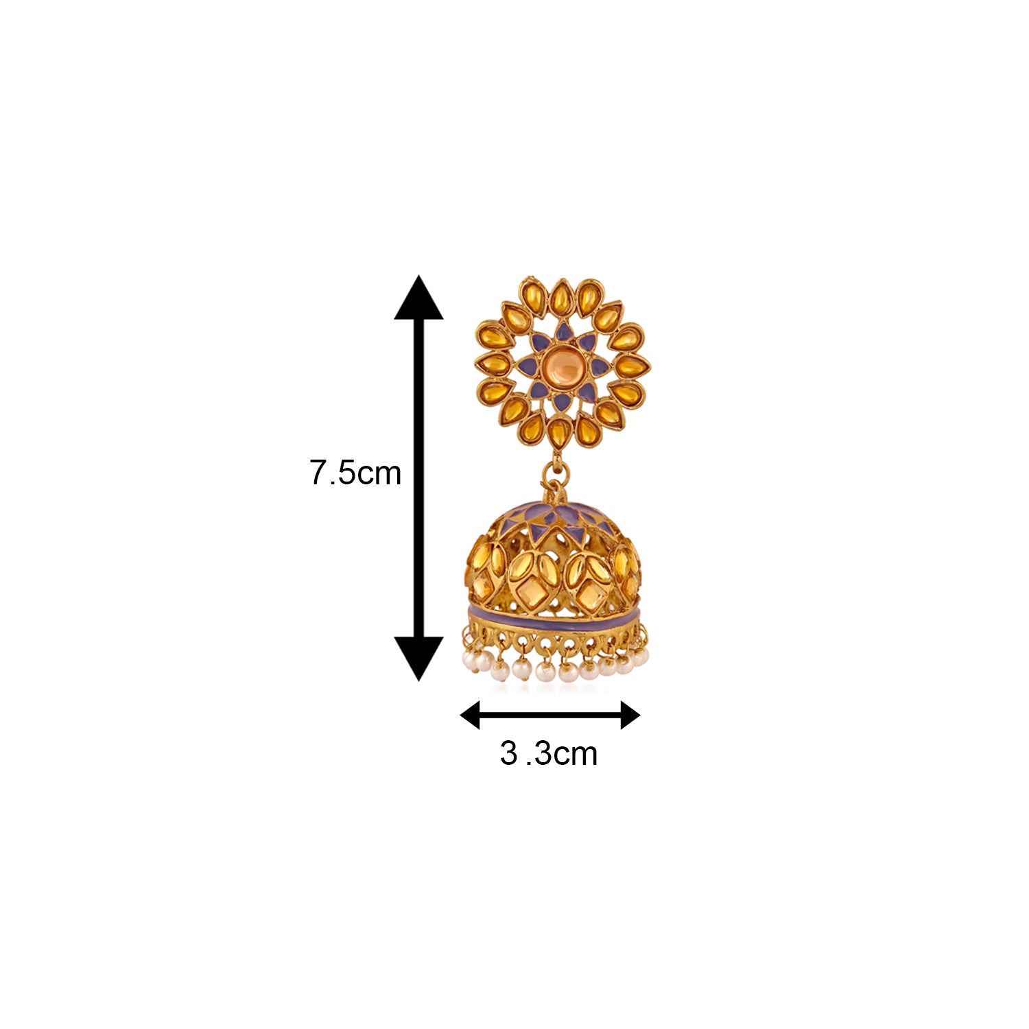 Traditional Meenakari Work Floral Jhumka Earrings