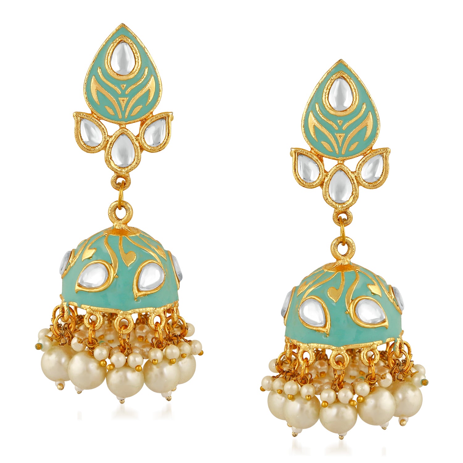 Traditional Meenakari Work Jhumka Earrings