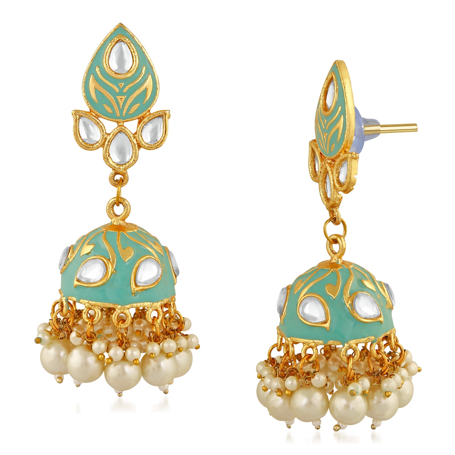 Traditional Meenakari Work Jhumka Earrings
