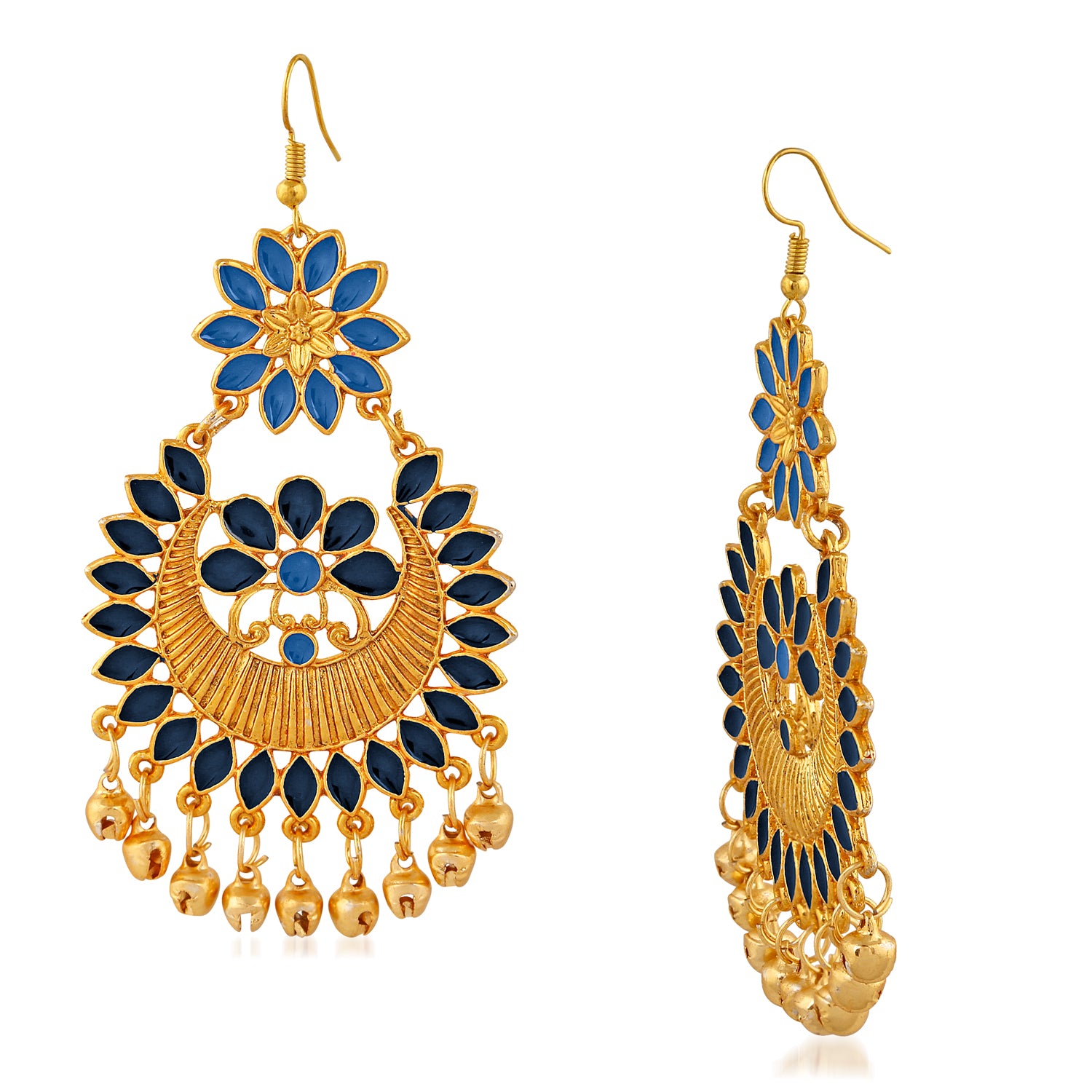 Meenakari Work Floral Dangler Earrings