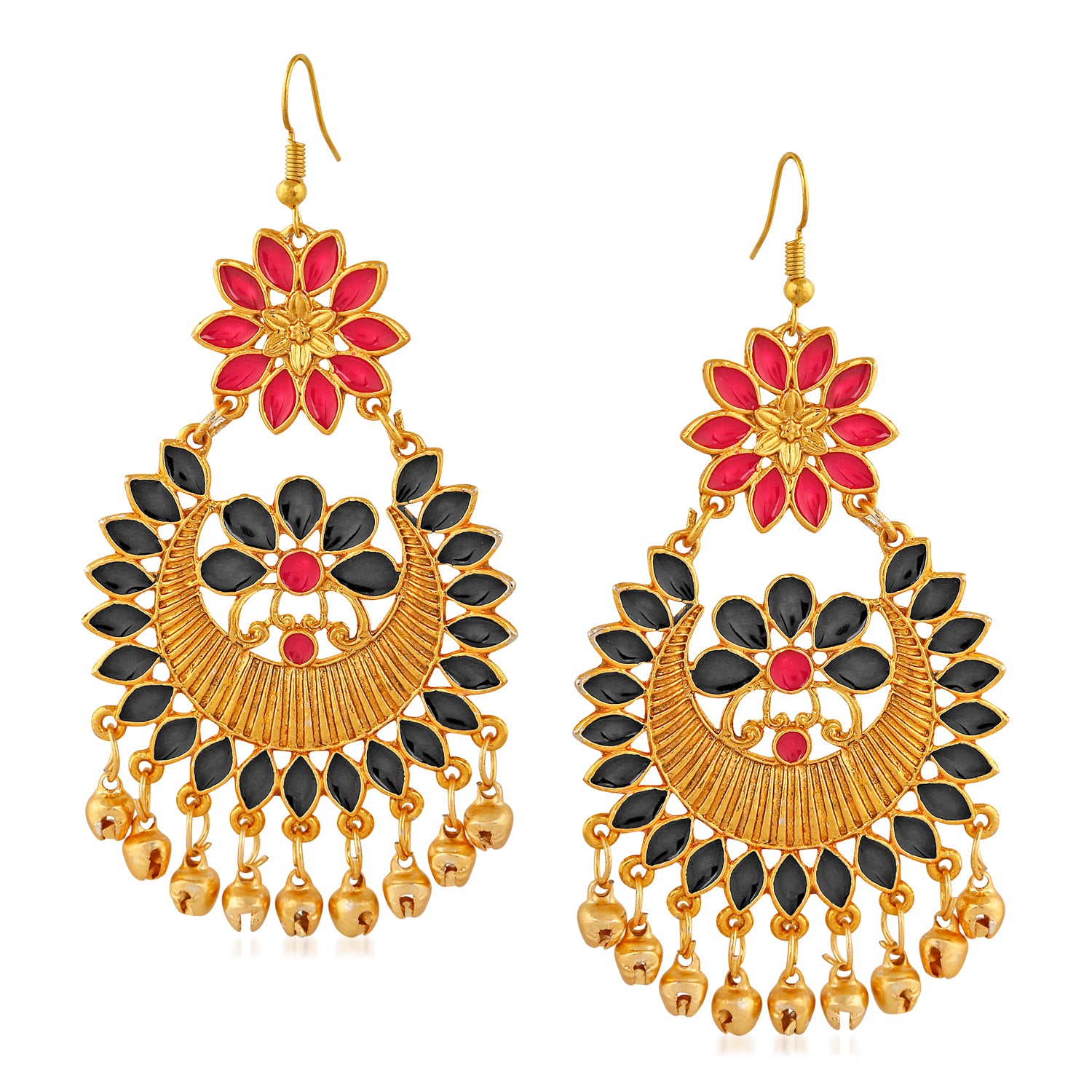 Meenakari Work Floral Dangler Earrings
