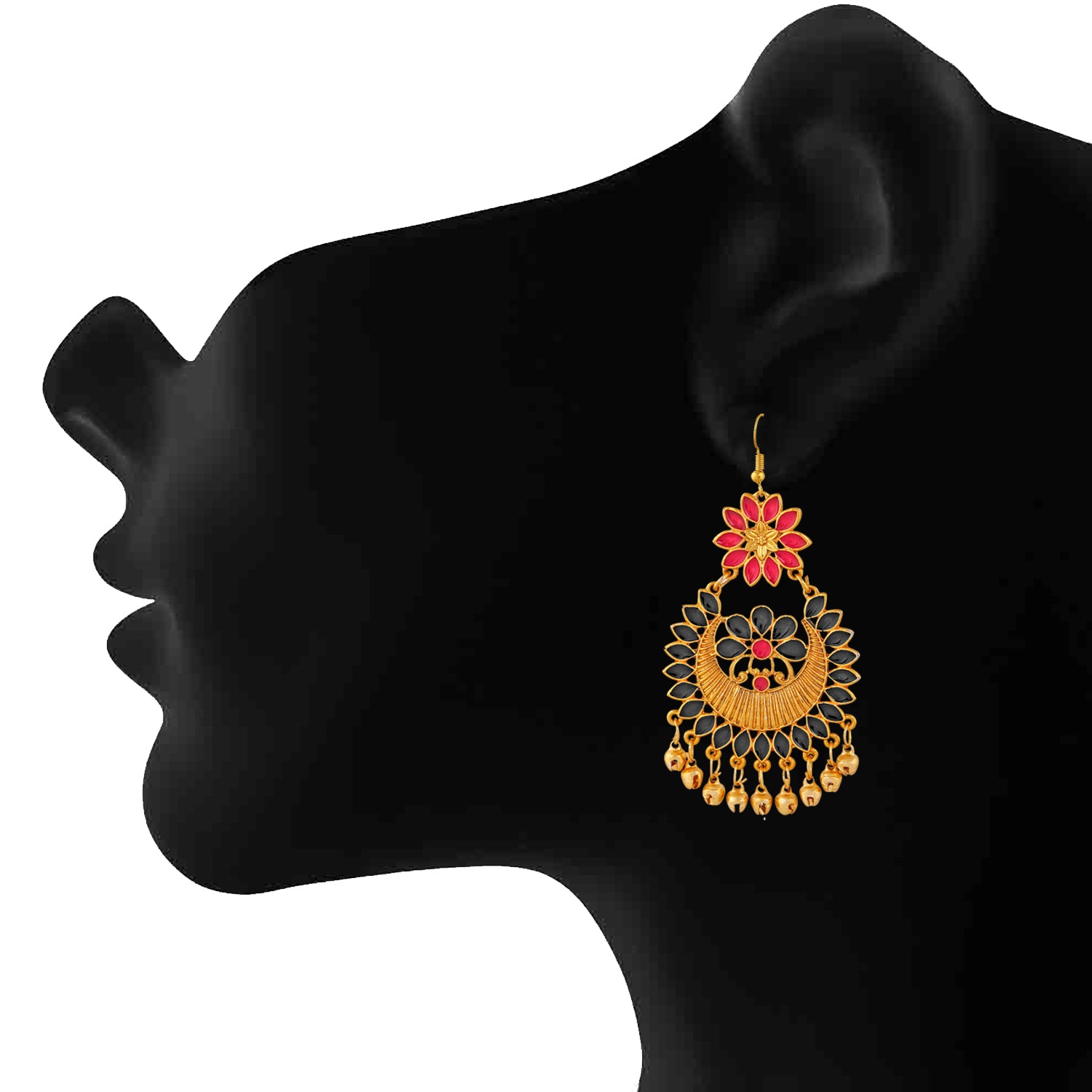 Meenakari Work Floral Dangler Earrings