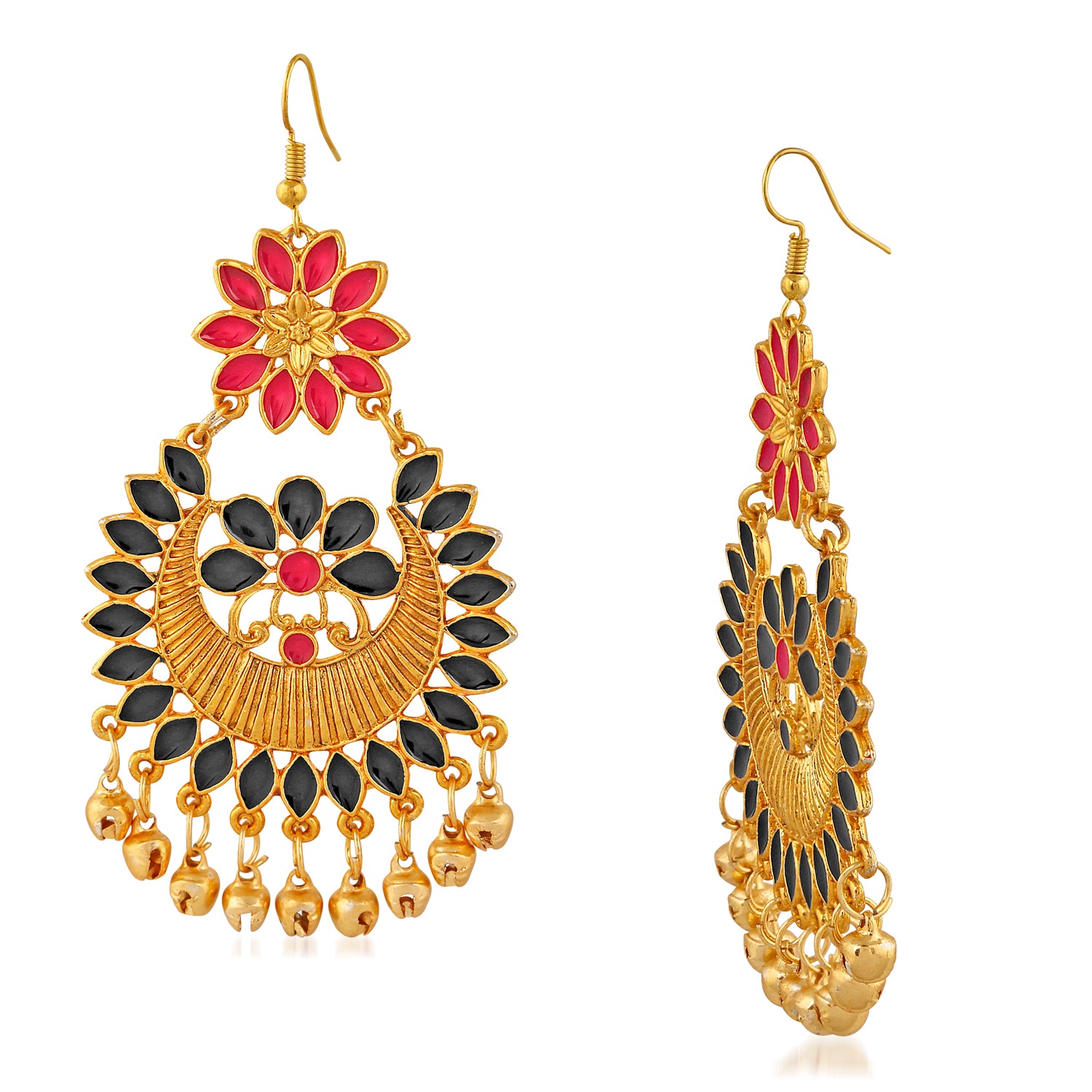 Meenakari Work Floral Dangler Earrings