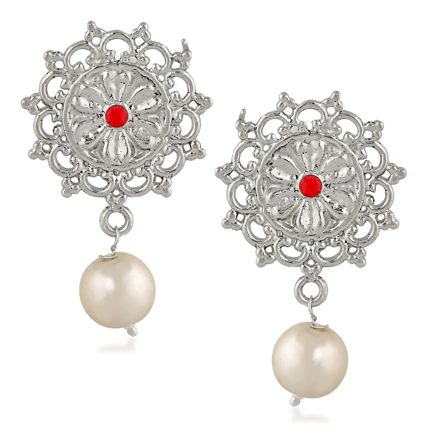 Traditional Floral Dangler Earrings