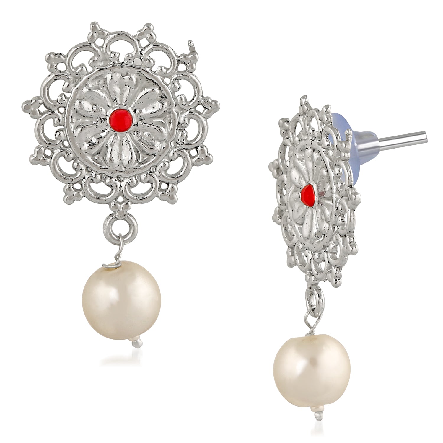 Traditional Floral Dangler Earrings