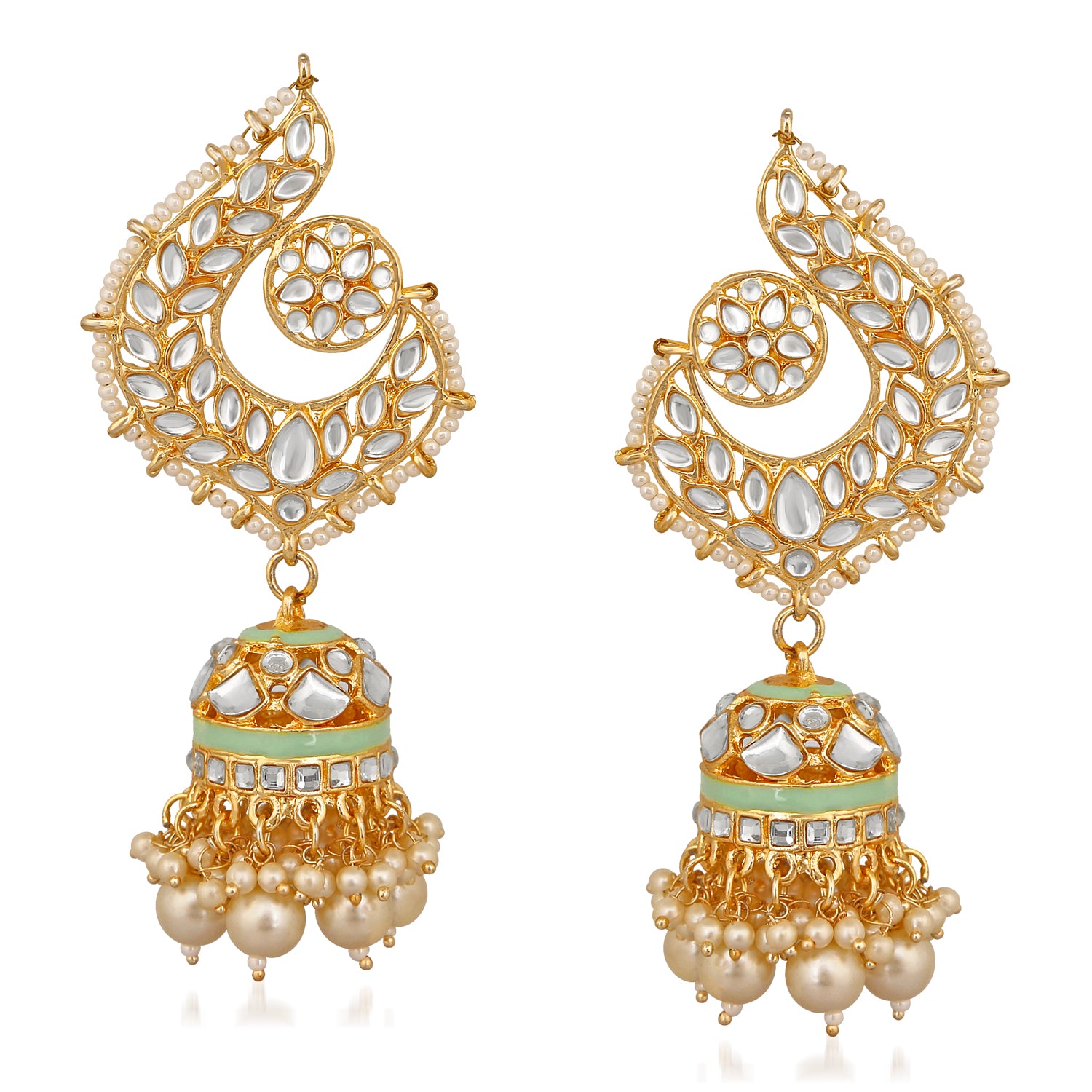 Peacock Shaped Dangler Jhumki Earrings
