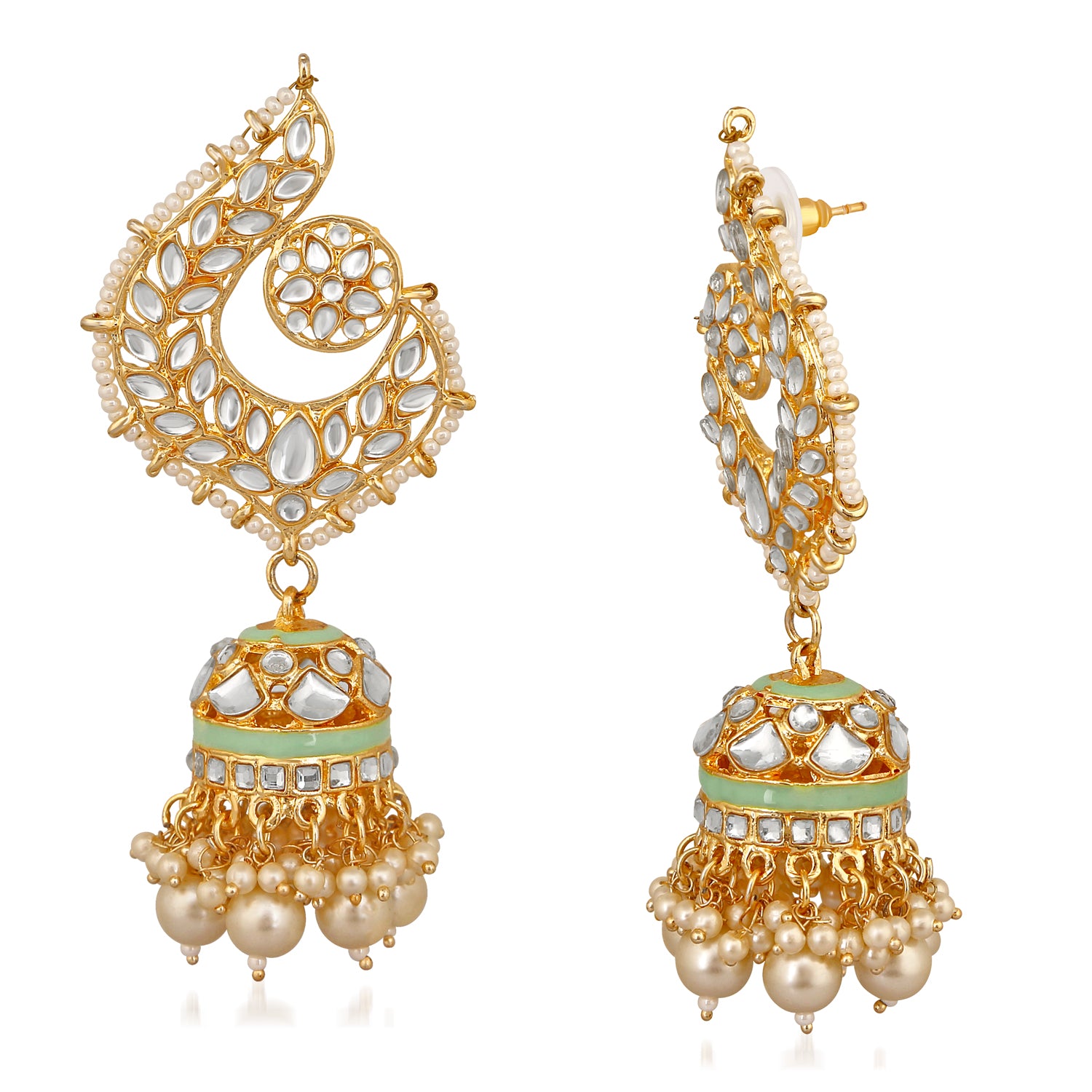 Peacock Shaped Dangler Jhumki Earrings