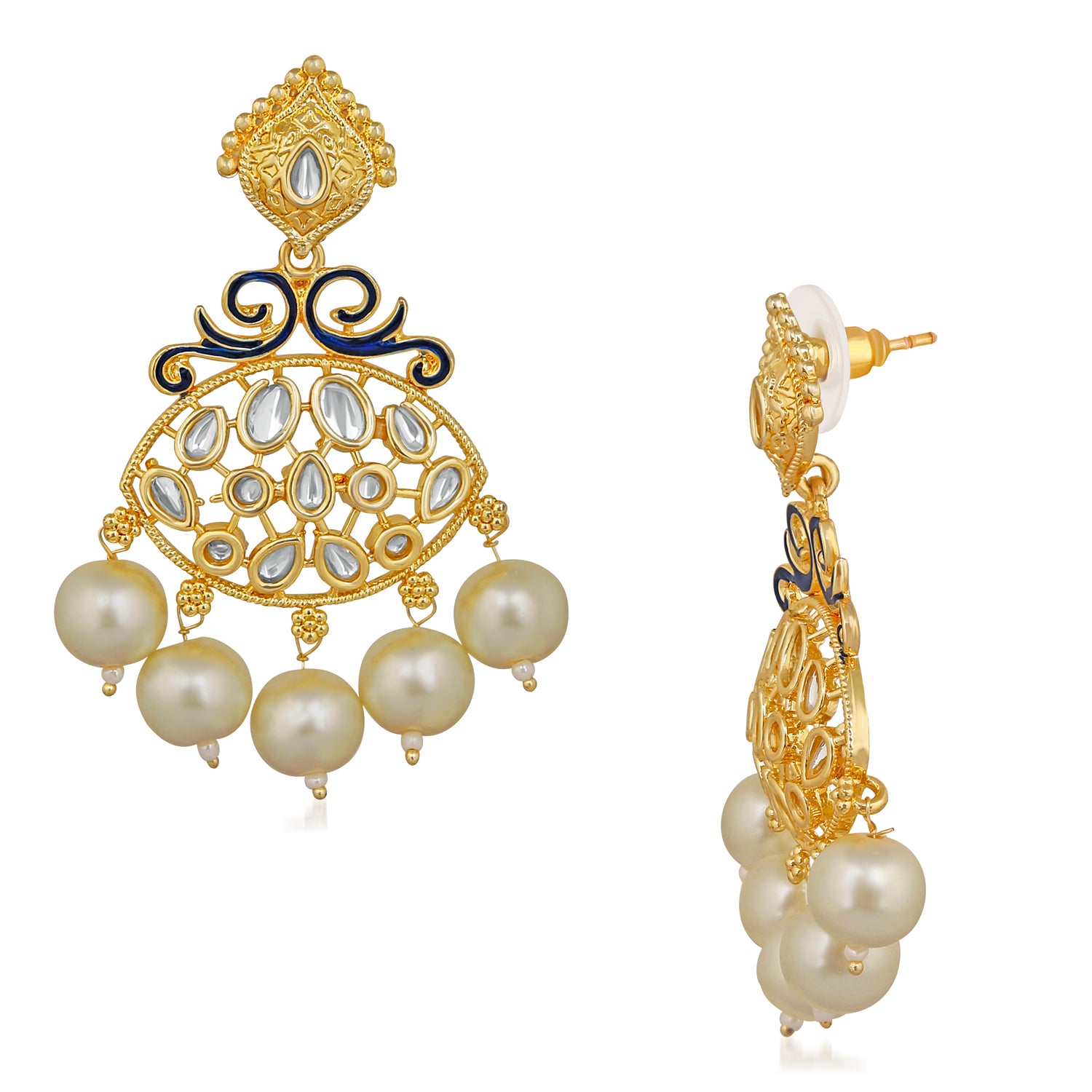 Ethnic Meena work Dangler Earrings