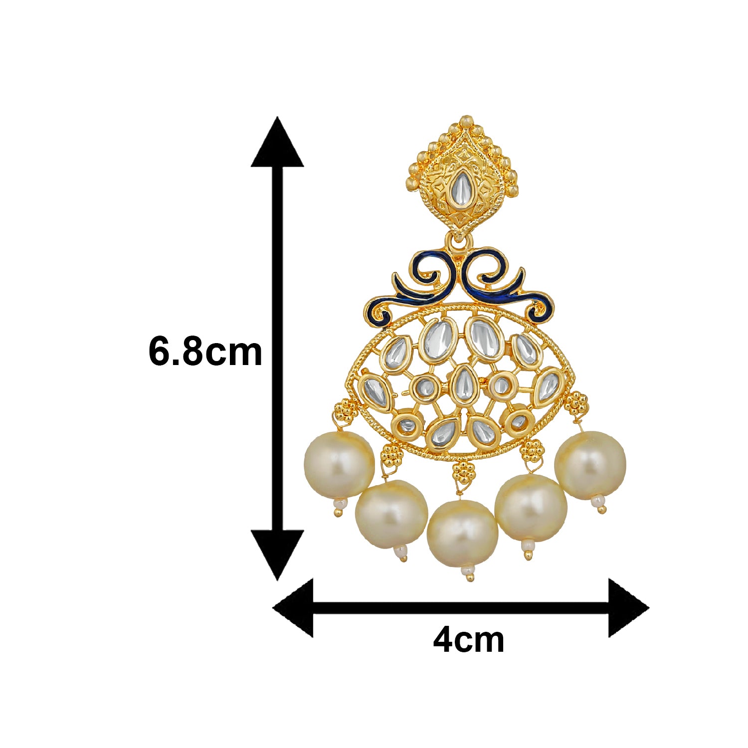 Ethnic Meena work Dangler Earrings