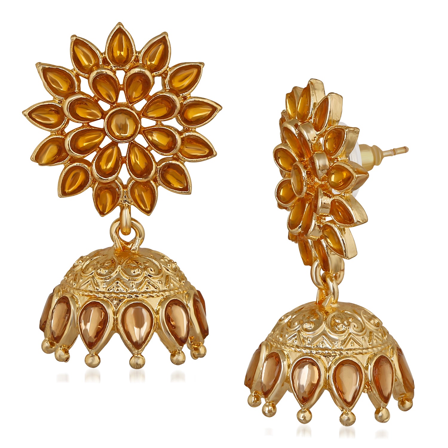 Floral Jhumka Earrings