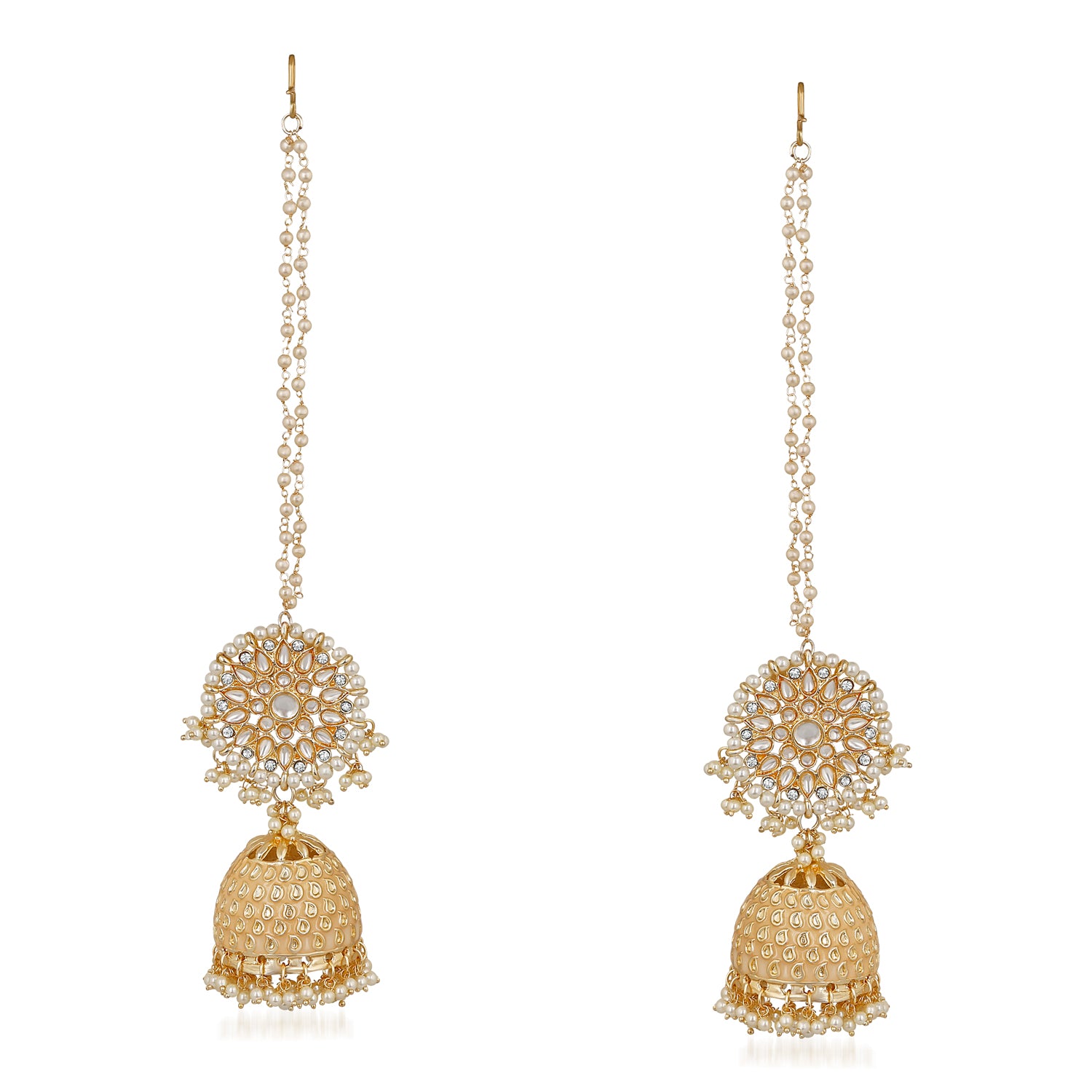 Long Chain Jhumka Earrings