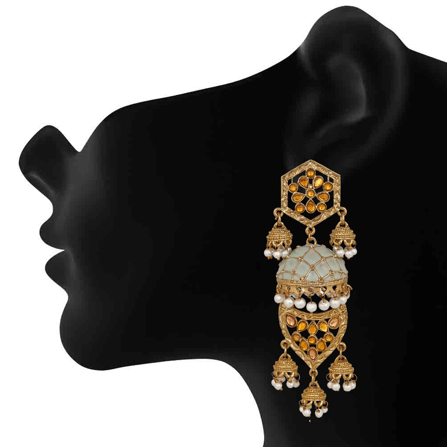 Layered Lomg Dangler Jhumki Earrings