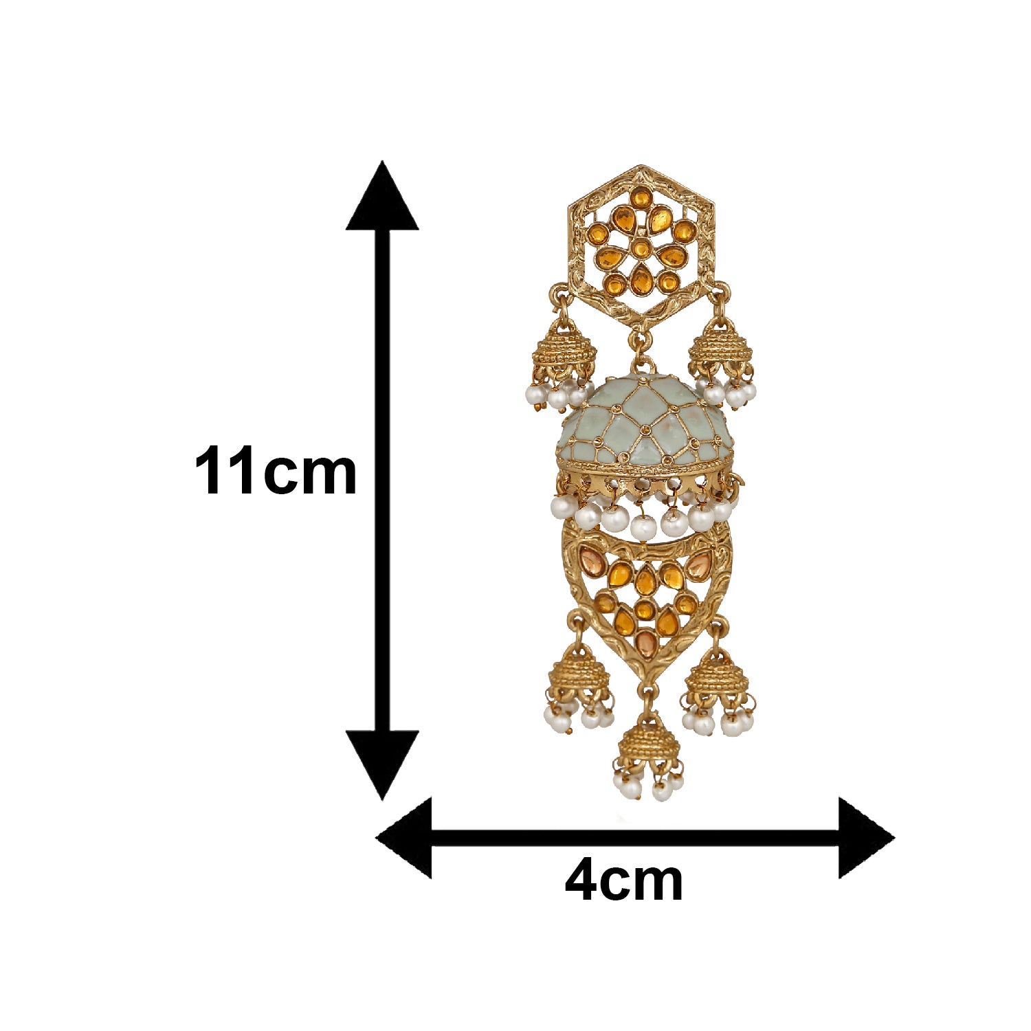 Layered Lomg Dangler Jhumki Earrings