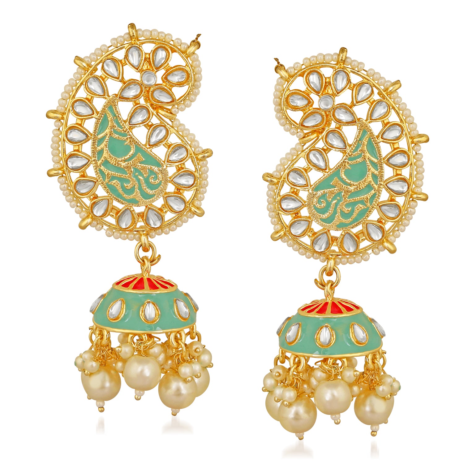 Peacock Shaped Dangler Jhumki Earrings