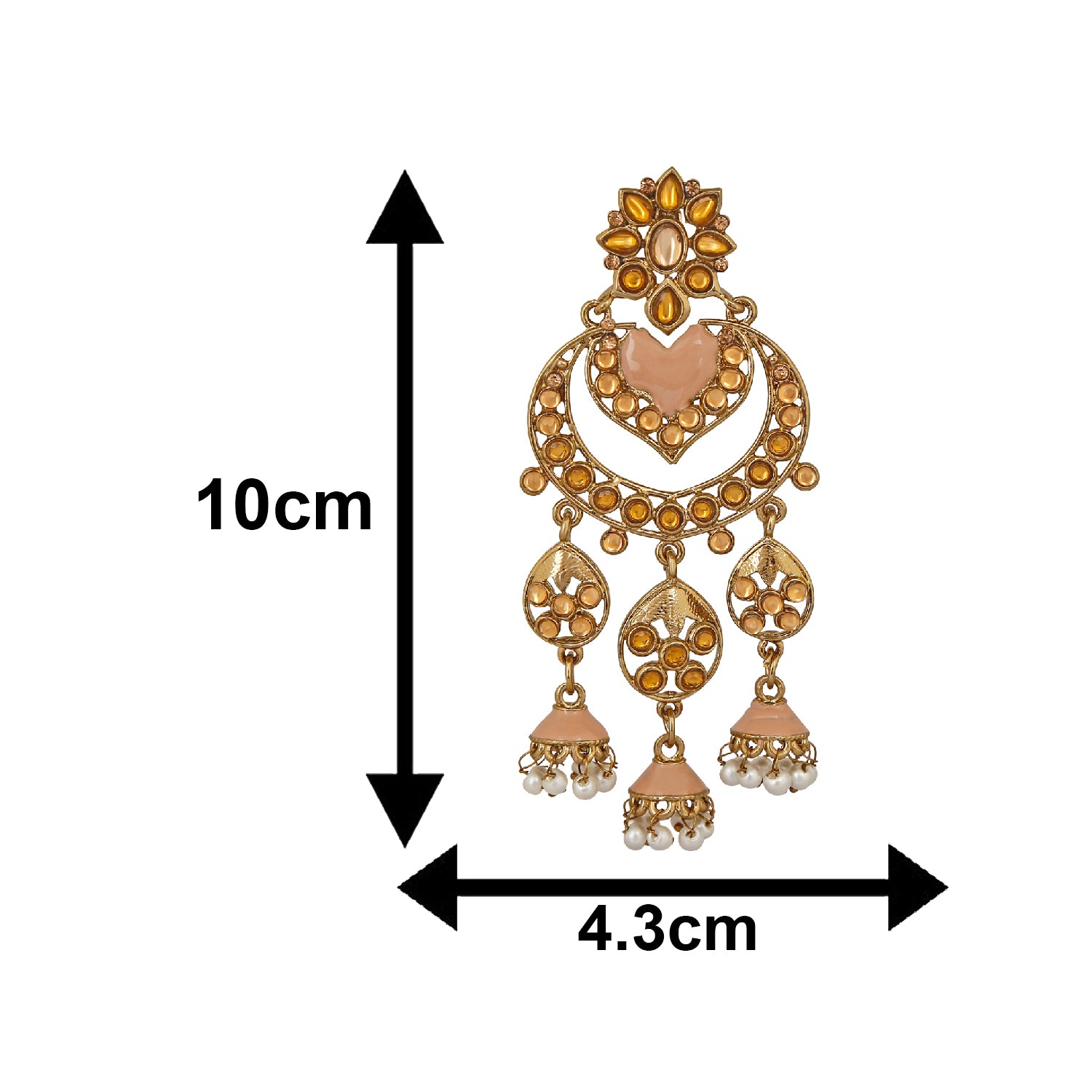 Floral Heart Jhumka Earrings