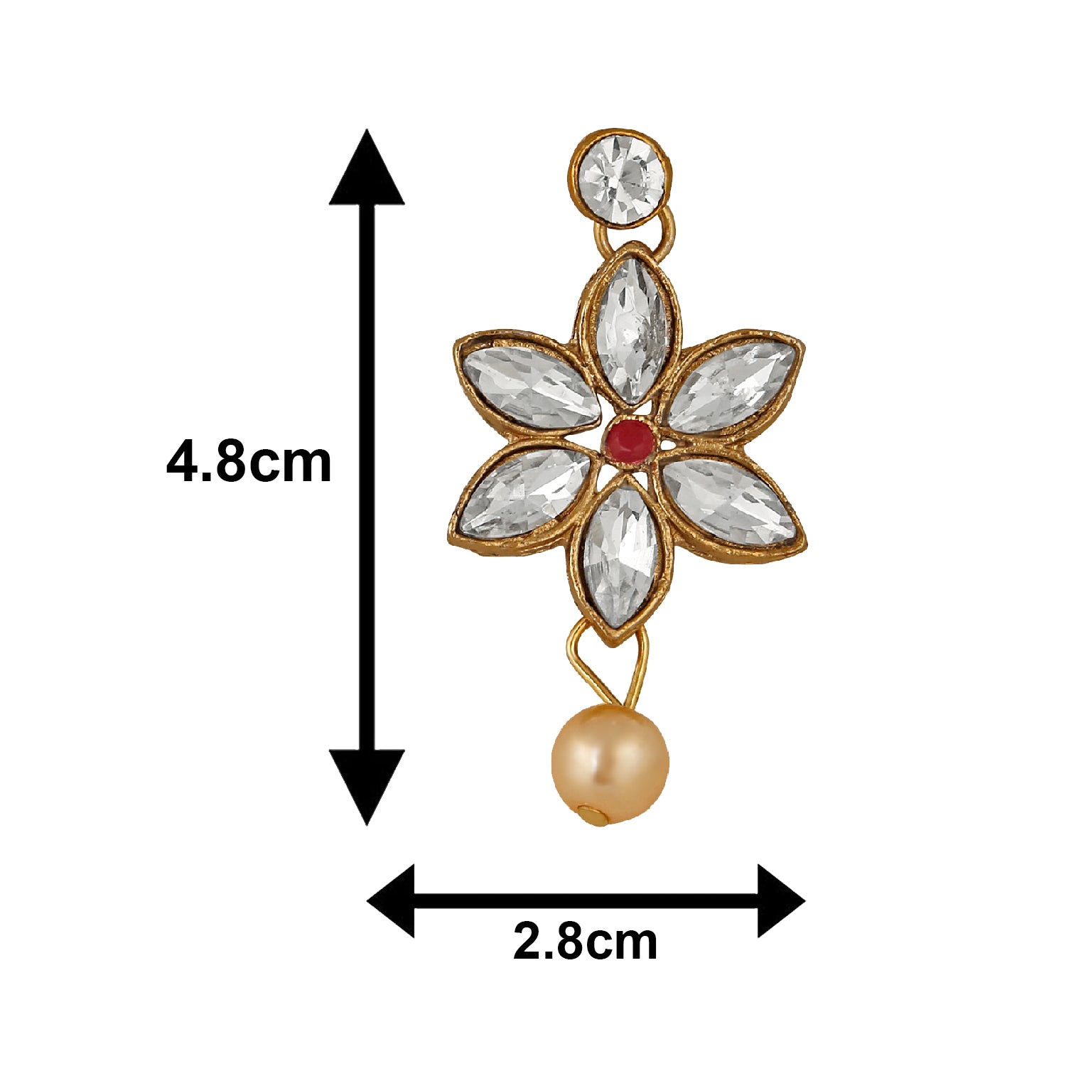 Floral Design Ethnic Necklace Set with Kundan and Artifical Pearl