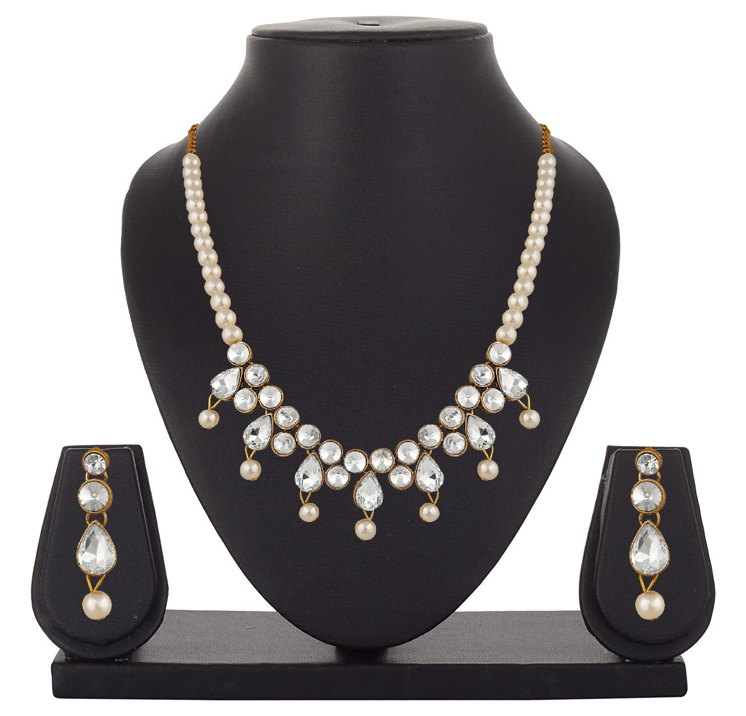 Traditional Necklace Set with Kundan and Artificial Pearl