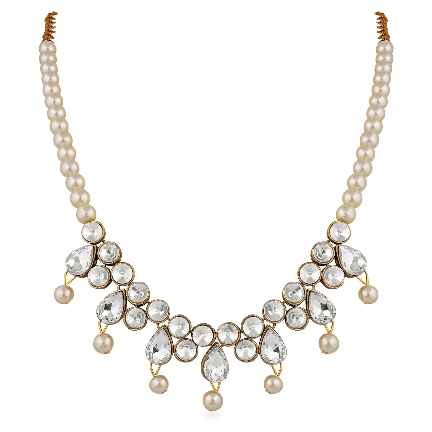 Traditional Necklace Set with Kundan and Artificial Pearl