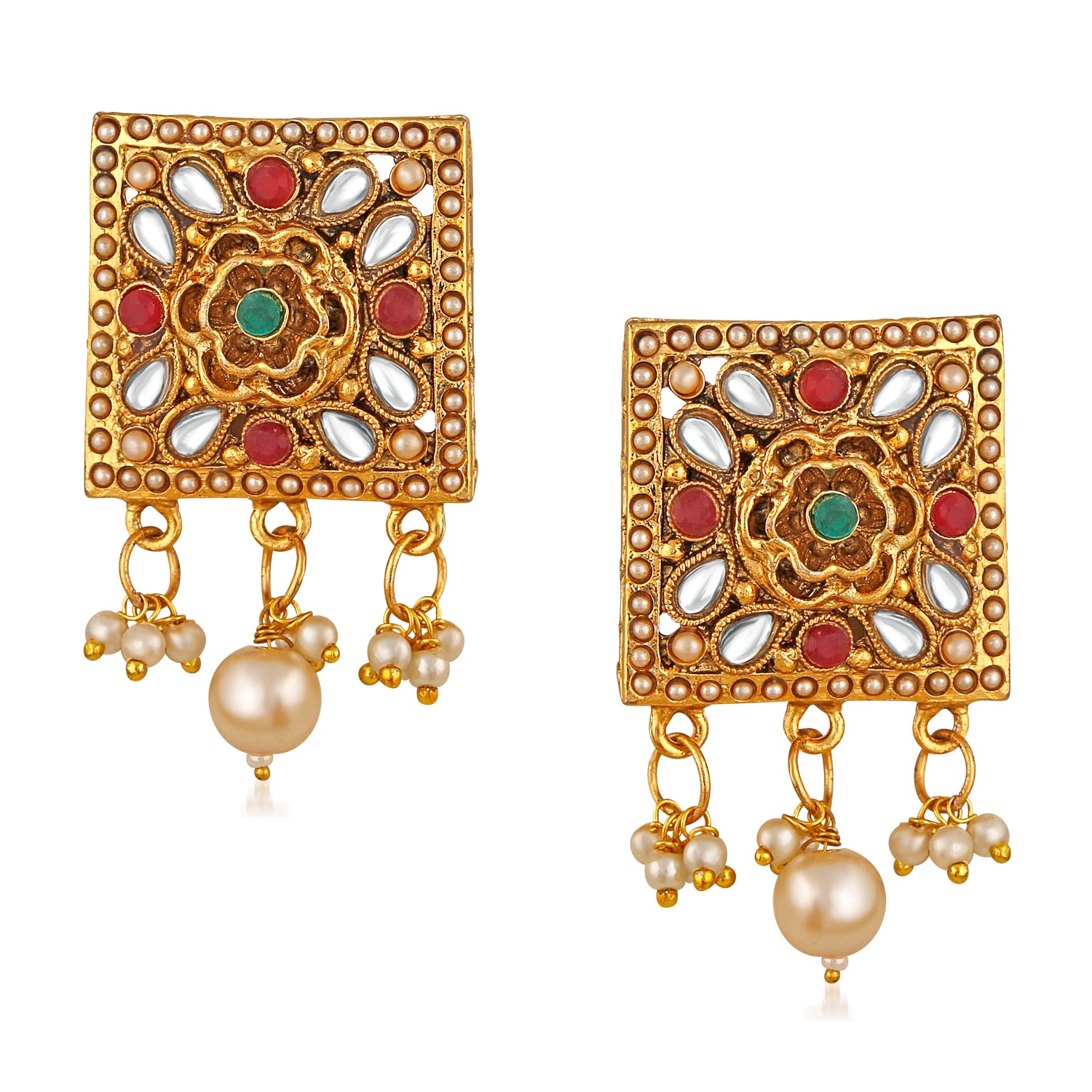 Traditional Choker Necklace Jewellery Set with Kundan and Artificial Pearl