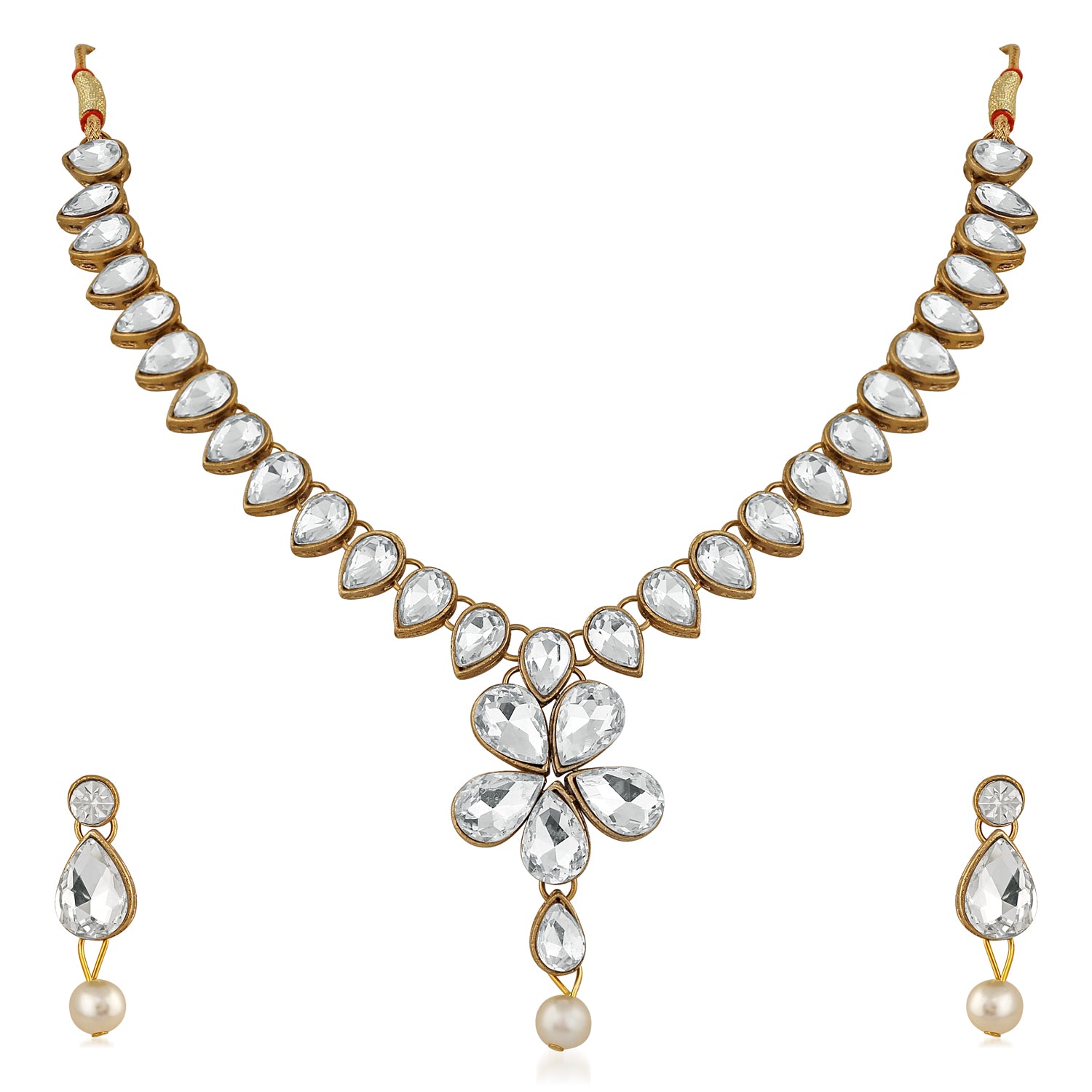Traditional Necklace Set with Kundan and Artificial Pearl