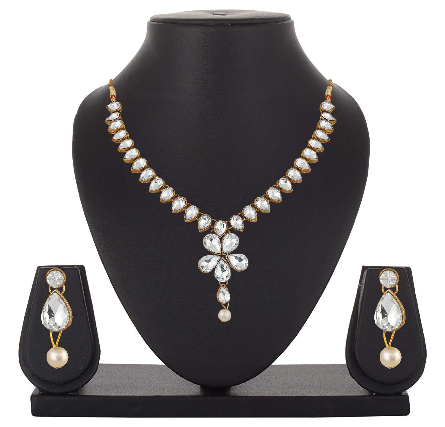 Traditional Necklace Set with Kundan and Artificial Pearl