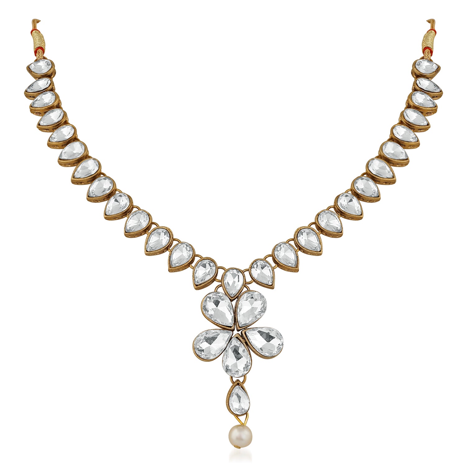 Traditional Necklace Set with Kundan and Artificial Pearl